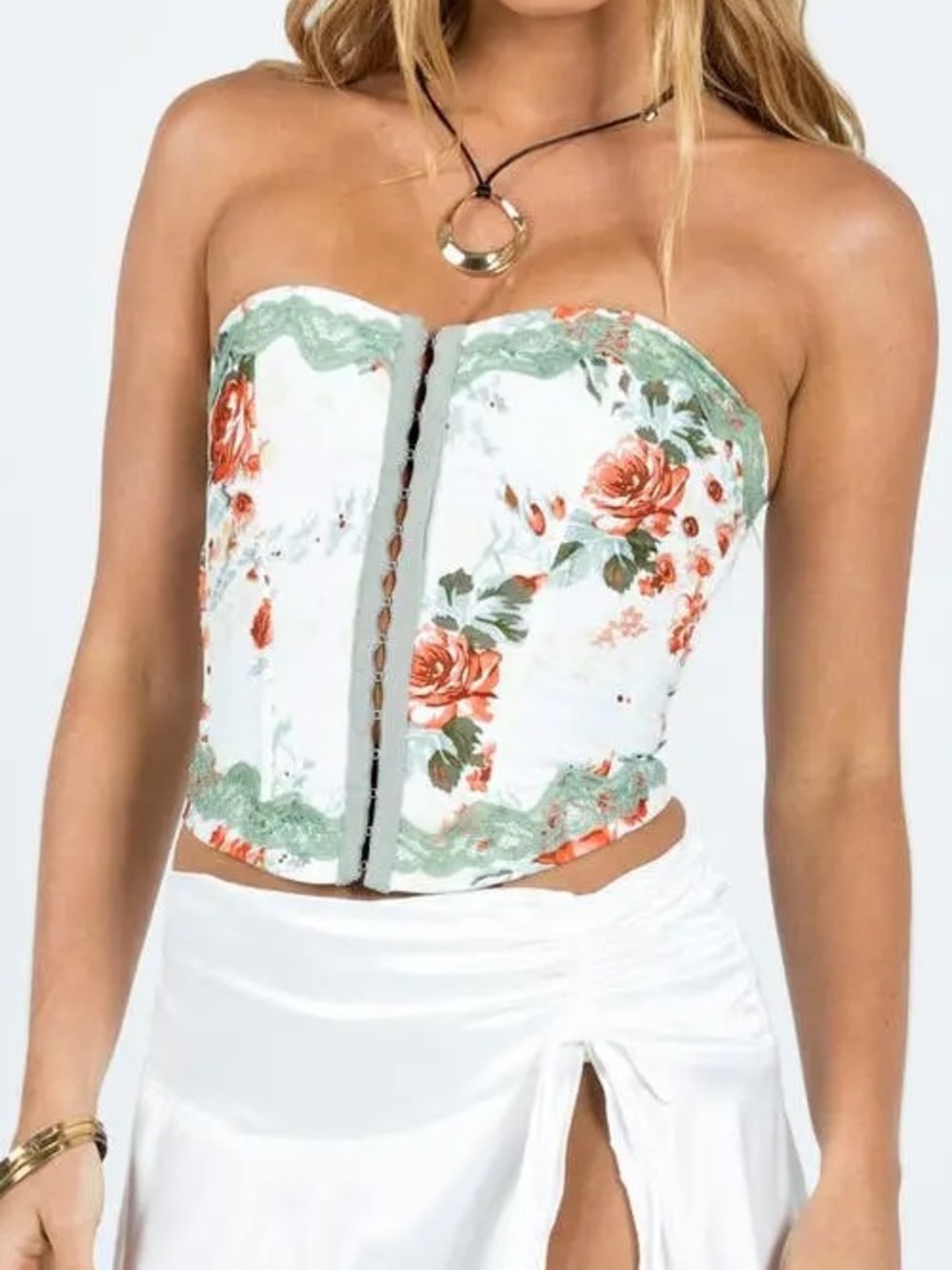 Princess Polly Yamie Strapless Floral Bustier Top - size US 2